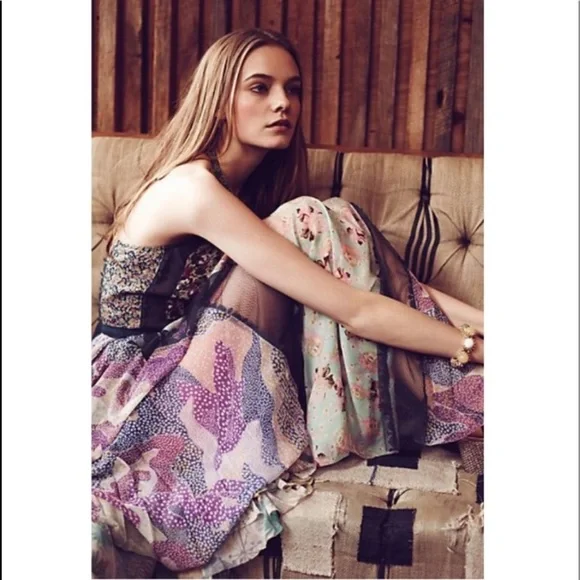 NEW Byron Lars Wilderflora Patchwork Maxi Dress 4 - Picture 2 of 8